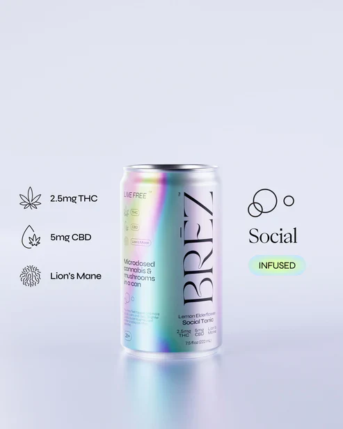 BREZ OG Micro Social Tonic – 2.5mg THC 5mg CBD + Lion’s Mane Extract - Image 2
