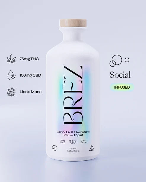 BREZ OG Spirit Cannabis & Mushroom Infused 5mg THC 10mg CBD + 2200mg Lion's Mane - Image 2