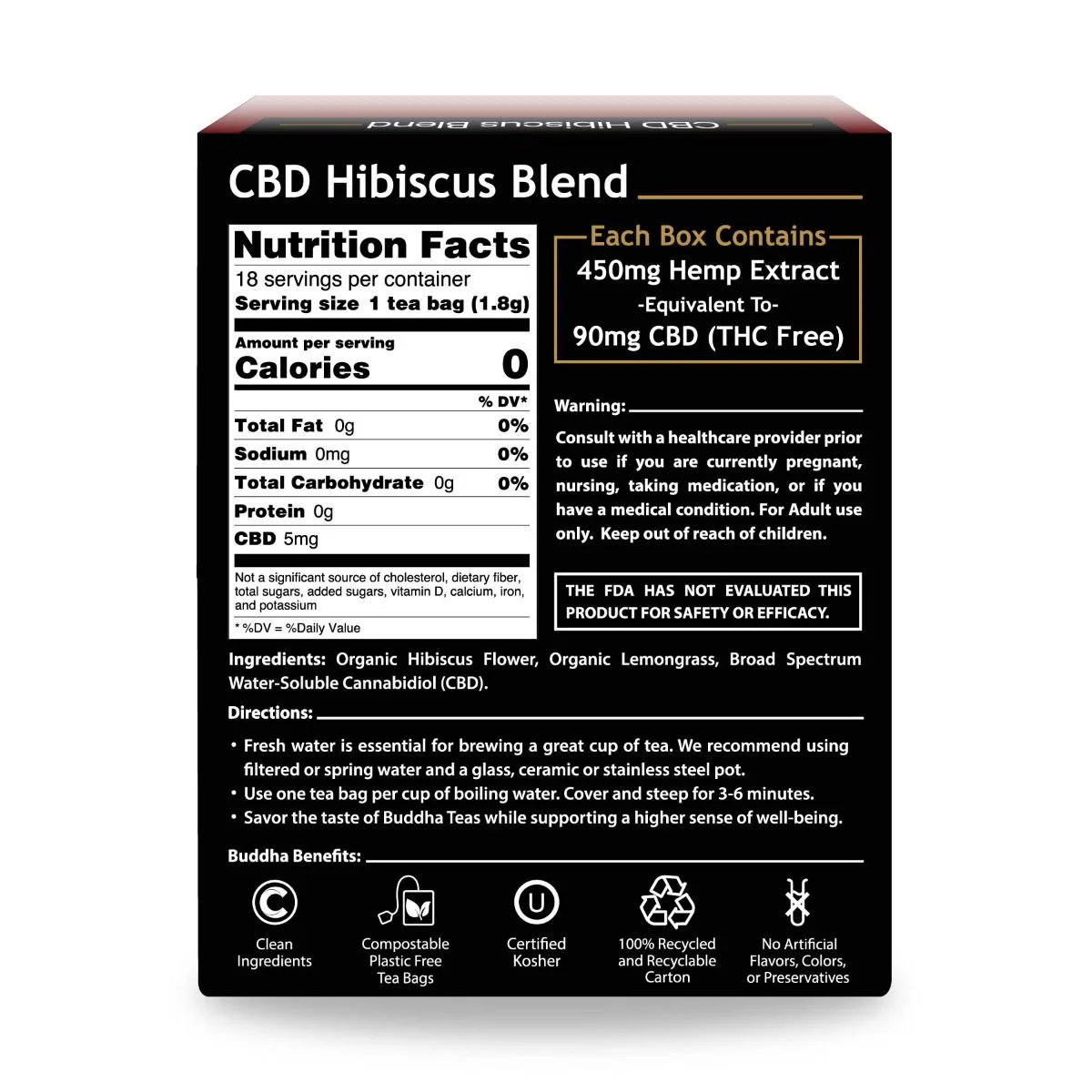 Buddha Teas CBD Hibiscus Blend Tea - Image 2