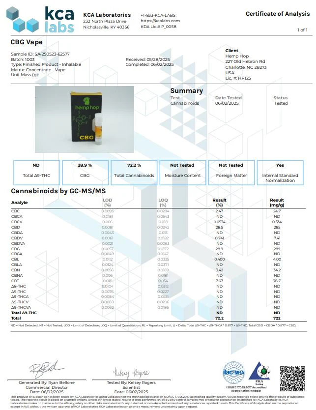 CBG Vape Cartridge - Image 3