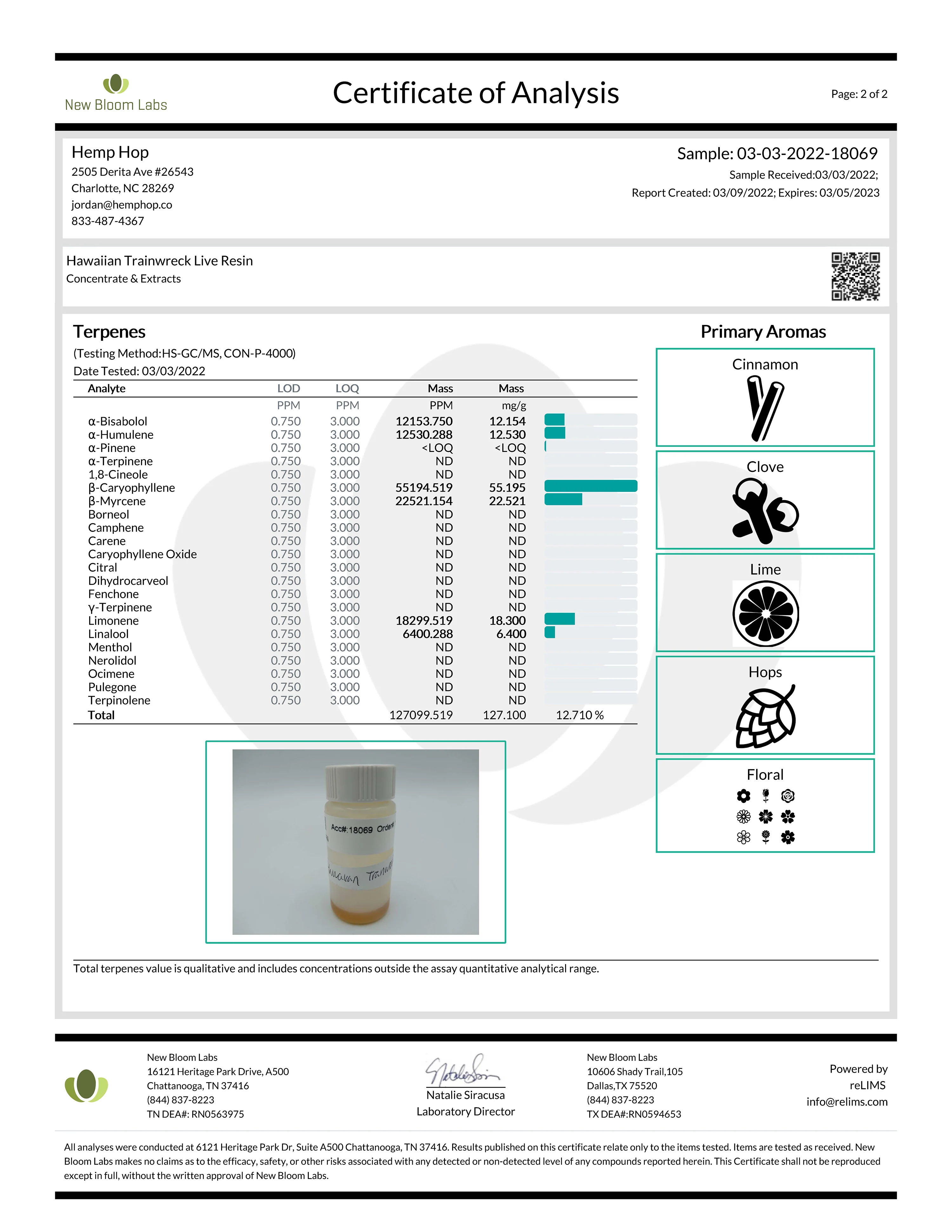 Hawaiian Trainwreck Live Resin Vape Cartridge - Image 2