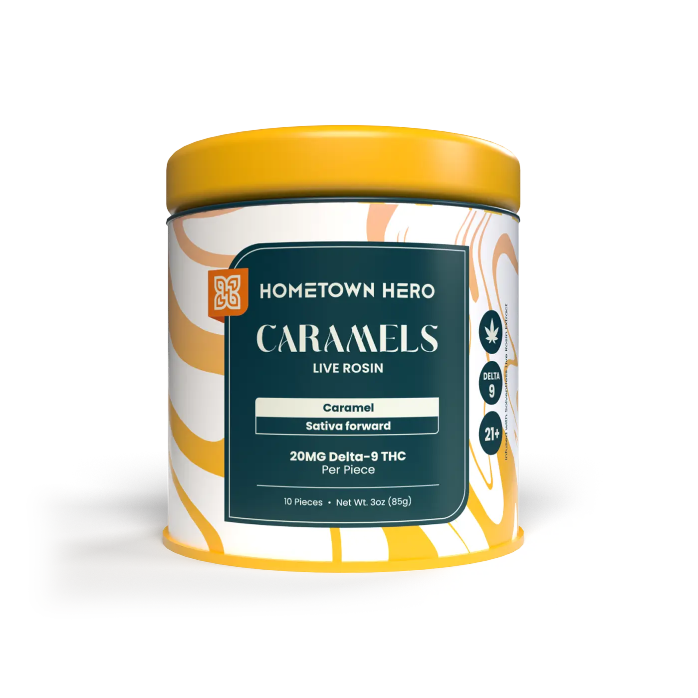 Hometown Hero Caramel Delta-9 Live Rosin Taffy 20mg THC - Image 2