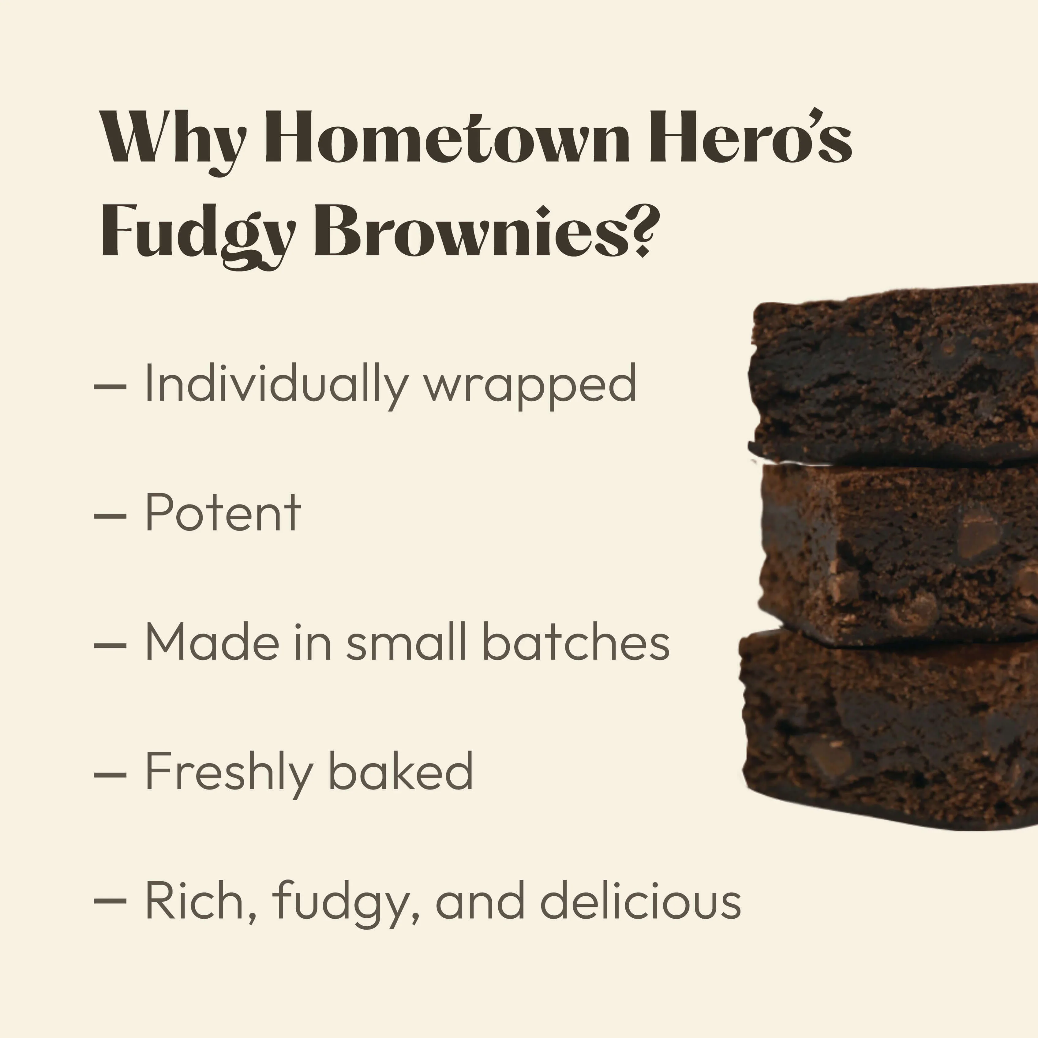 Hometown Hero Fudgy Delta-9 THC Brownies 50mg THC - Image 2