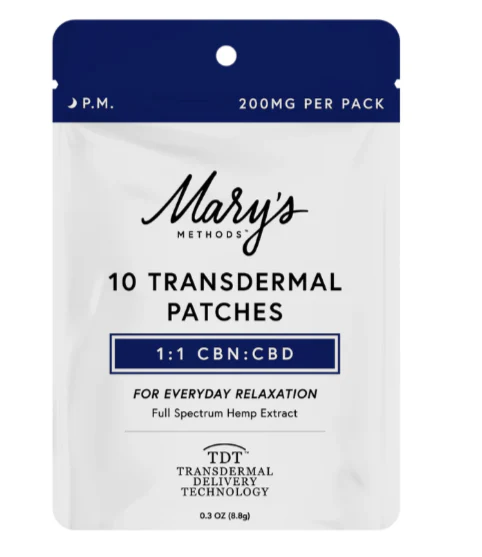 Mary’s Methods: P.M. Transdermal Patch 10mg CBD + 10mg CBN