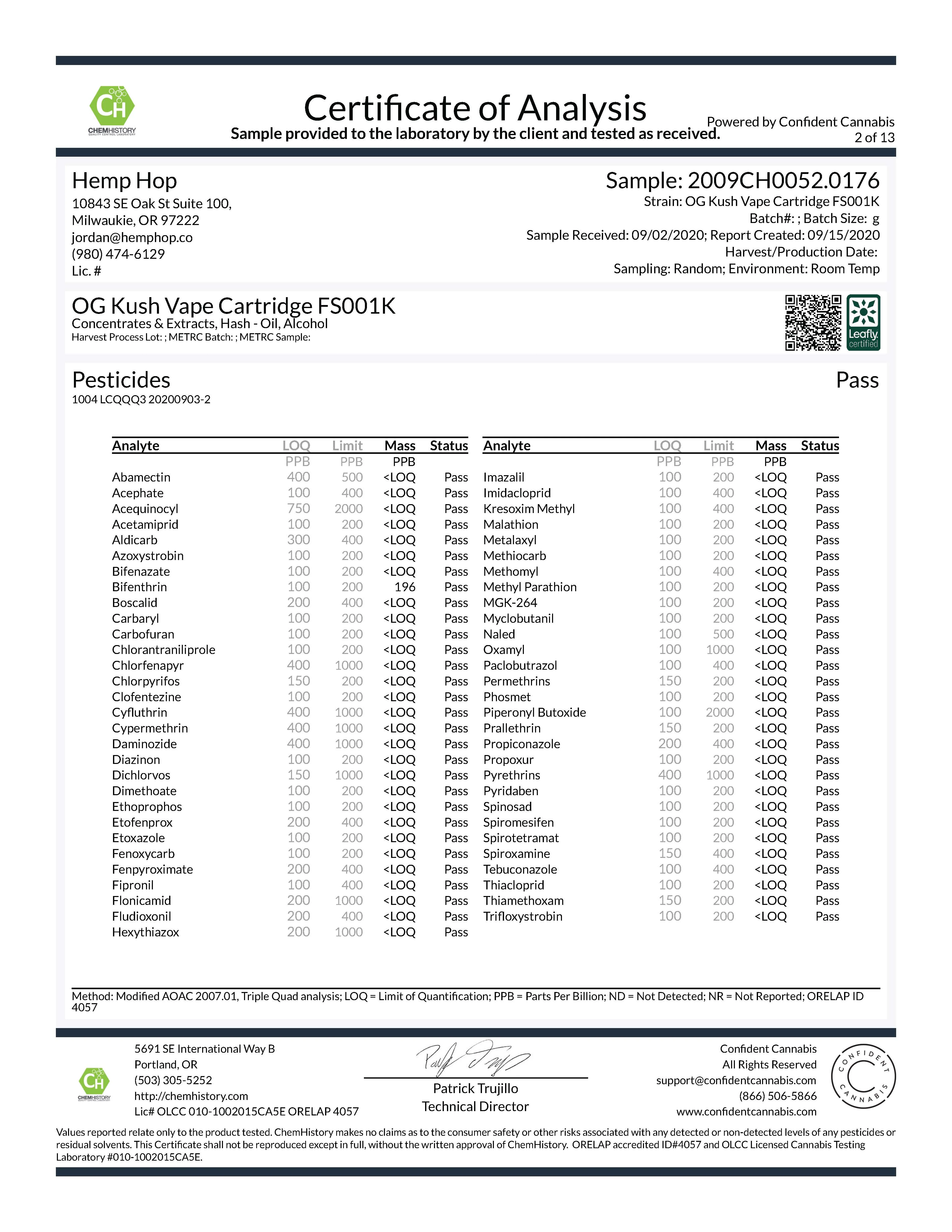 OG Kush Full Spectrum Vape Cartridge - Image 3